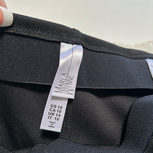 MarlaWynne Elegant Black Faux Suede Side Zip Pants - Picture 2 of 8